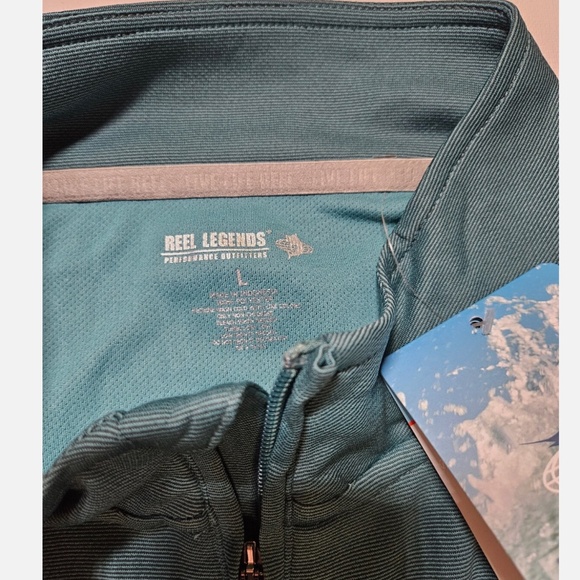 Reel Legends Pullover Shirt Mens Large Quarter Zip Performance Quick Dry UPF 40 - Picture 8 of 10